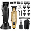 KEMEI Hair Clippers for Men, Professional Clipper and Trimmers Set, Cordless Zero Gap Trimmer for Men with LED Display, 11 Guide Combs