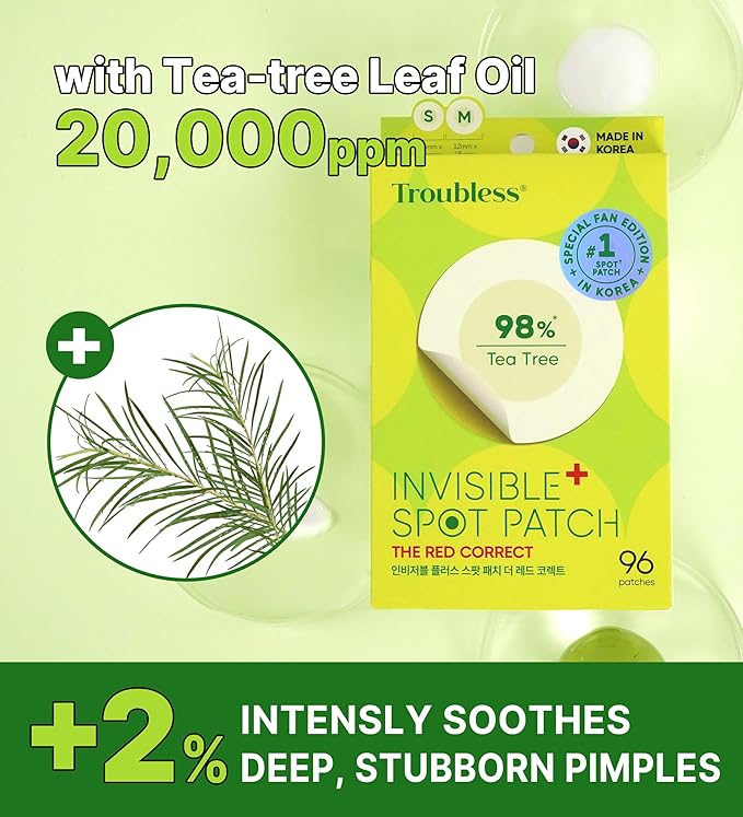 Troubless Invisible Plus Spot Patch with Thin Hydrocolloid Patches 96EA