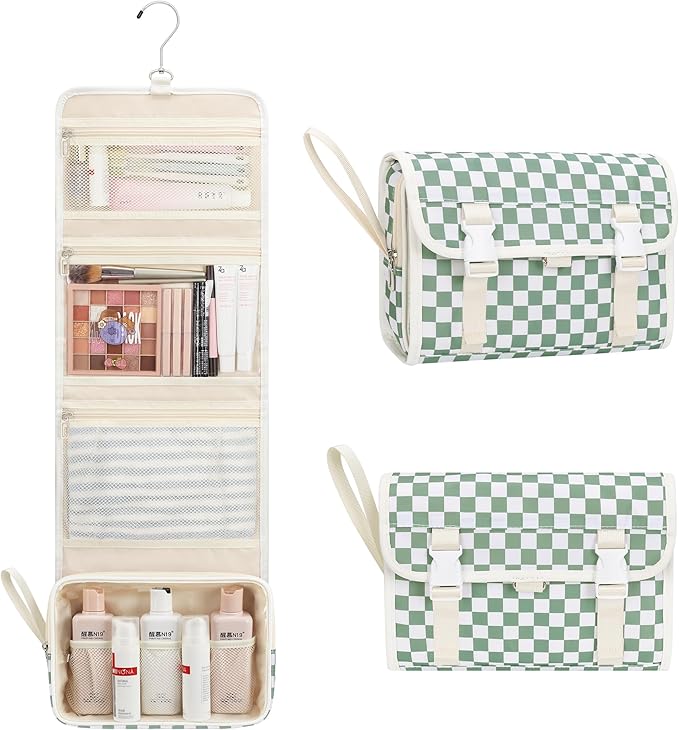 Relavel Travel Hanging Toiletry Bag for Women, Large Capacity Wash Bag