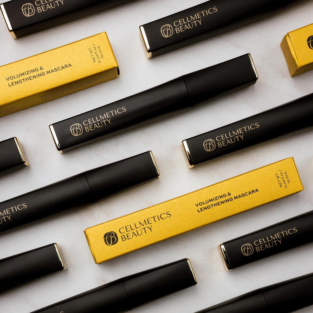 Cellmetics Mascara for Older Women 60 Plus, Volumizing & Lengthening Mascara with Lash Growth Effect, Hypoallergenic, Smudge-Free and Gentle for Sensitive Eyes ((02) Brown)