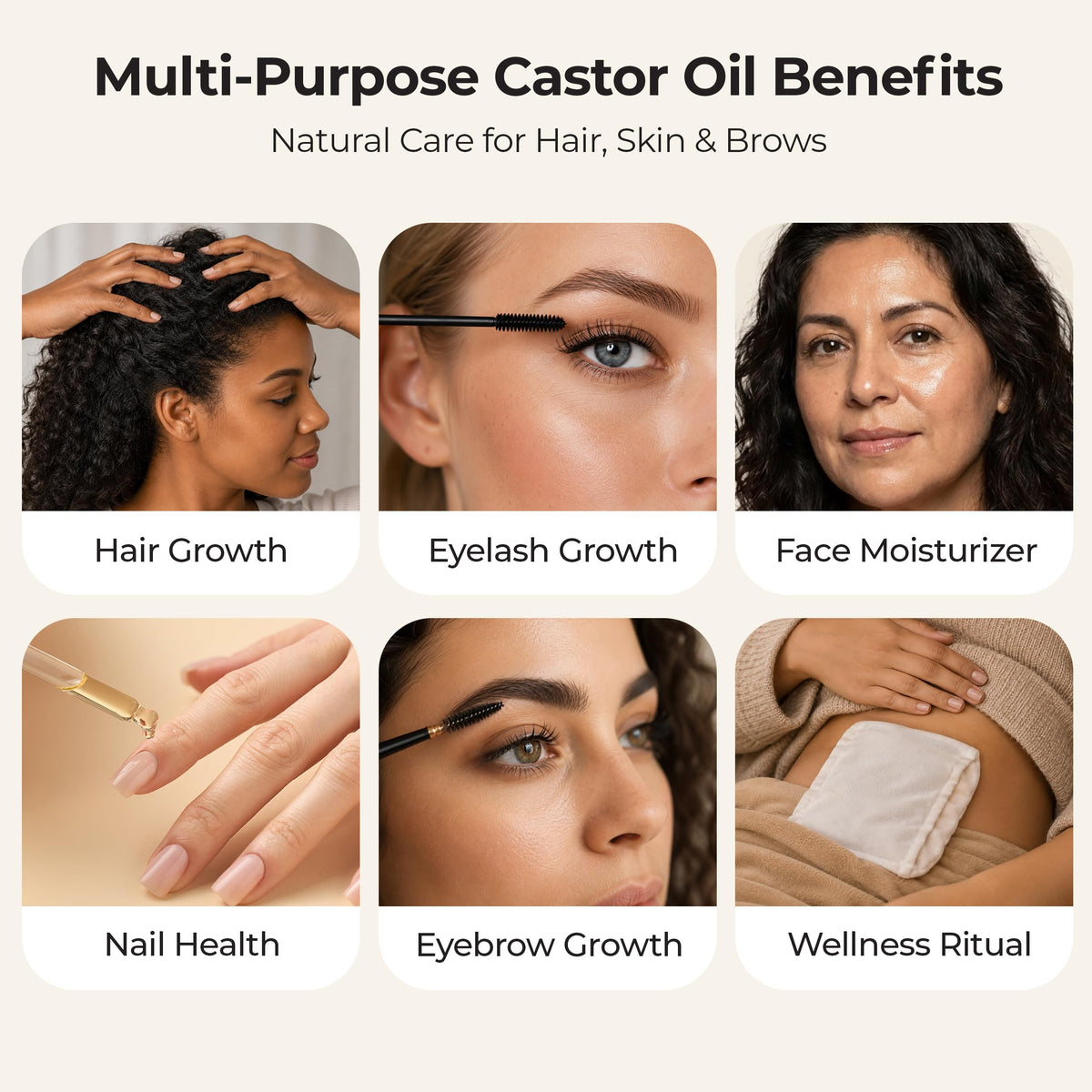 Zen Routine Organic Castor Oil in Glass Bottle – Cold Pressed Hexane Free – For Hair Growth, Face, Eyelash, Skin, Stomach & Castor Pack Wrap – 100% Pure & Unrefined 16 fl oz — Made in USA