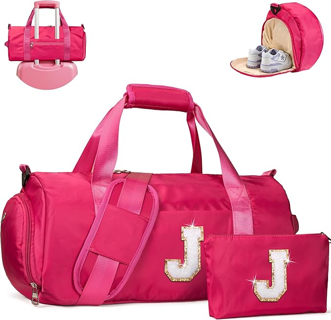 Vogewood Customized Initial Gift for 8 Year Old Girl, Ballet Dance Bag