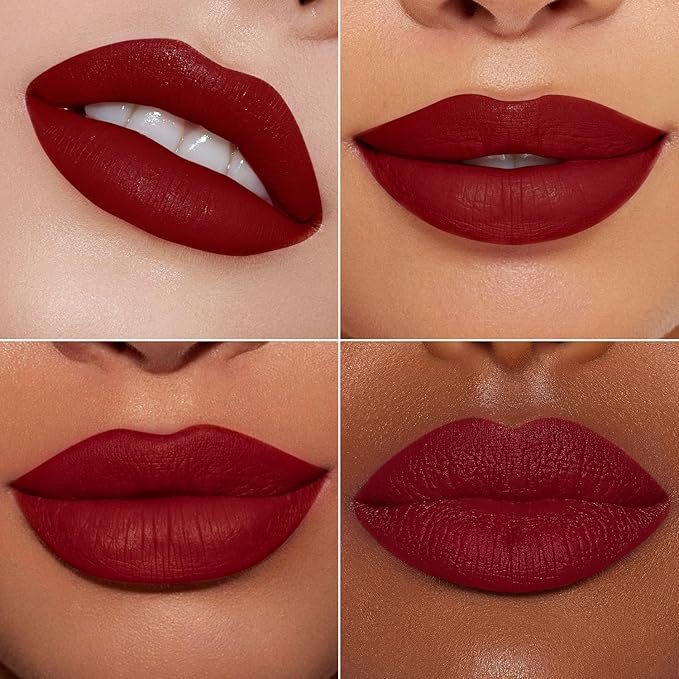 MAKI YIKA Dark Red Lipstick Matte for Women Color Stay Long Lasting Lipsticks