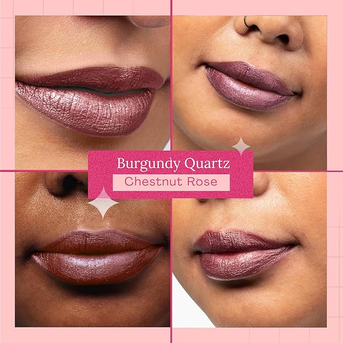 Aromi Chestnut Rose Metallic Liquid Lipstick (Burgundy Quartz)