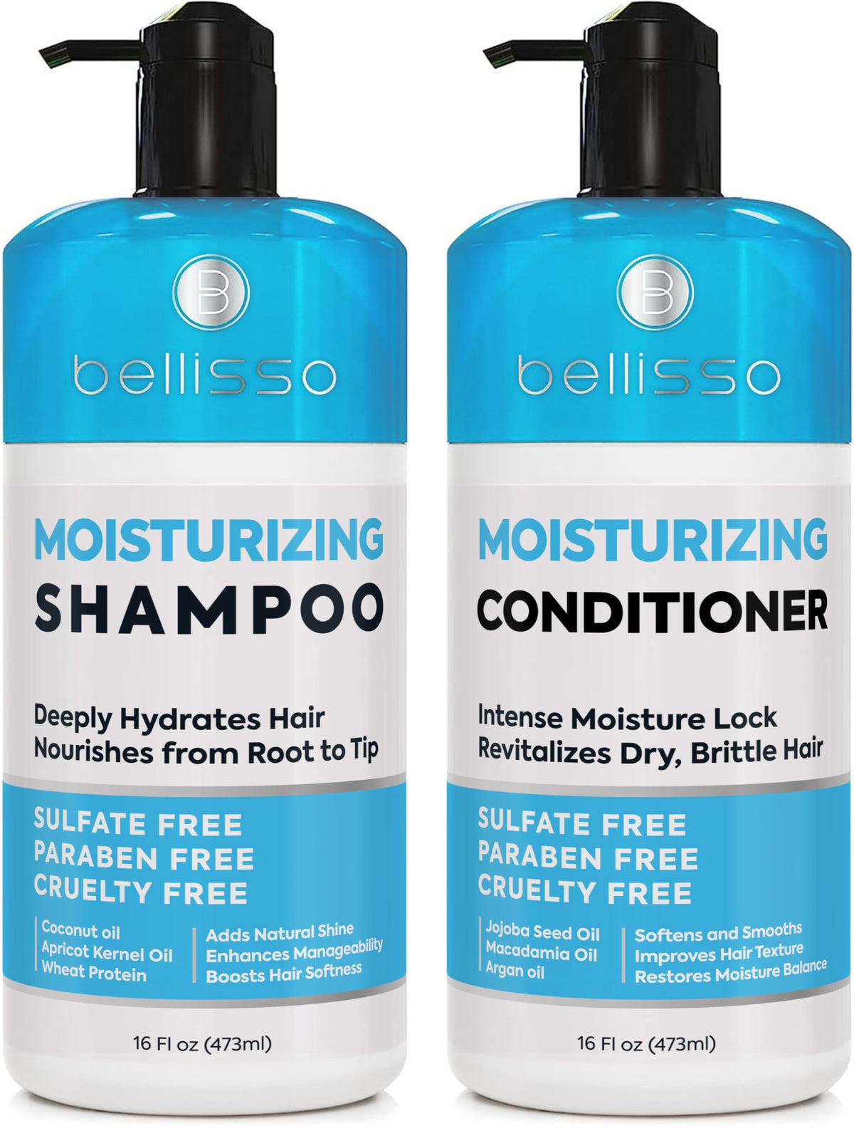 Keratin Shampoo and Conditioner Set - Sulfate Free and Paraben Free - Salon Thickening Treatment for Dry, Damaged, Curly, Frizzy, Straight or Color Treated Hair - Anti Frizz Formula for Women and Men