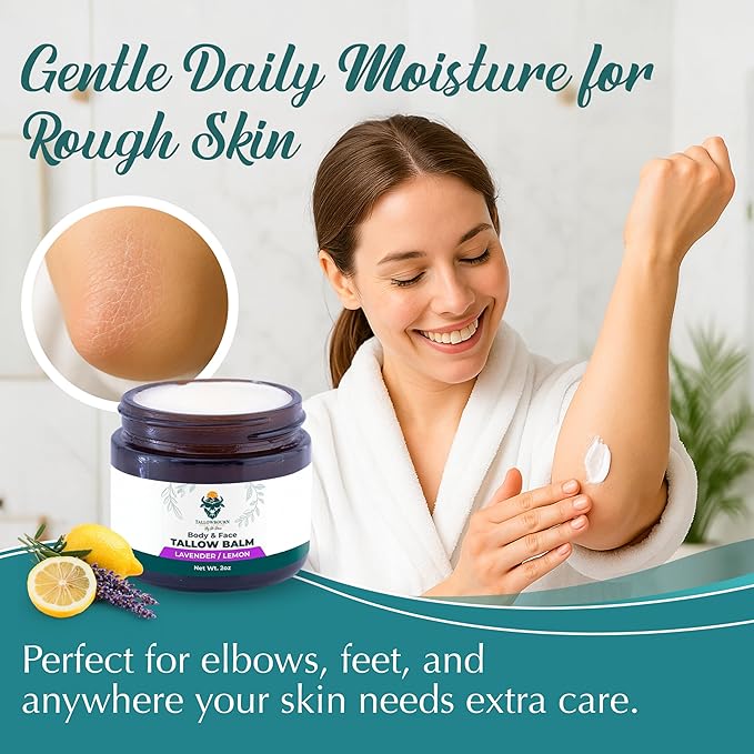 Grass-Fed Beef Tallow Balm for Face & Body - Lavender & Lemon - 2oz