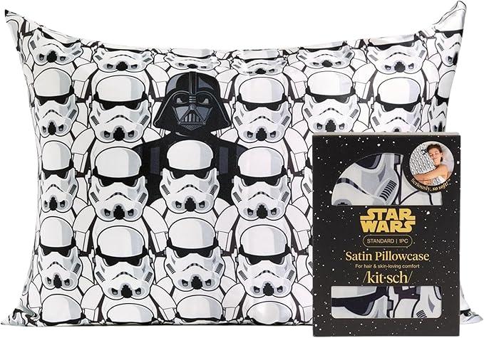 Kitsch x Star Wars Darth Vader Stormtroopers Satin Pillowcase, Size 19x26