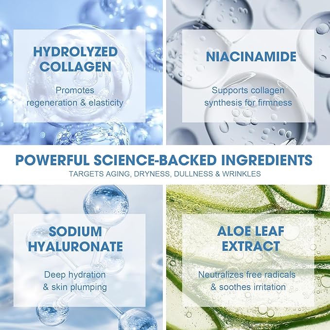 Racgrul Stem Cell Ampoule for Face, 2 Pcs Microneedling Serum Ampoule for Anti-Aging, Helps Reduce the Look of Wrinkles and Scars, Hydrating Facial Serum to Use with and Without Micro Needling