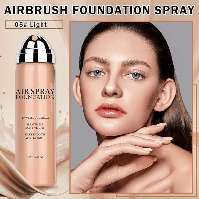 QIUFSSE Airbrush Foundation Makeup Spray (05 Light)