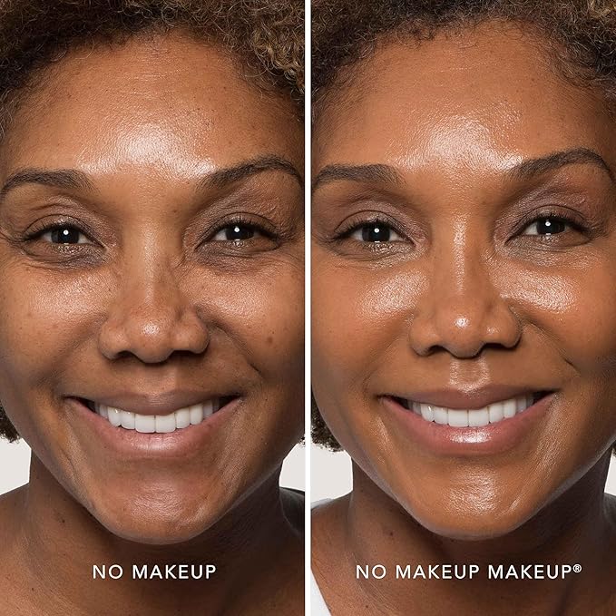 No Makeup Makeup Foundation + Brush Duo, Cream-Balm Formula Conceals, Corrects and Camouflages with Skin-Tone Adaptive Flexshade Technology, Buildable, Long-Lasting, Cruelty-Free, Vegan, Golden Tan