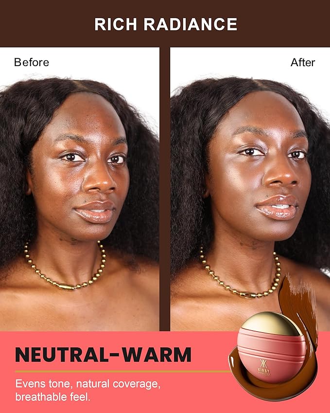 Kirby Kosmetics Konfident Glow Skin Tint – Rich Radiance Hydrating Oil-Free Glass-Skin Foundation, Buildable Light-to-Medium Coverage, 30 ml – Inclusive Clean Makeup for Radiant Confidence