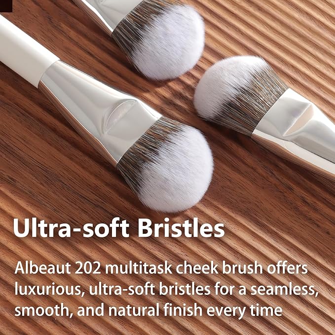 Albeaut Blush Brush, Angled Contoured for Flawless Face Foundation Liquid Cream Cheek Makeup Multitask 202