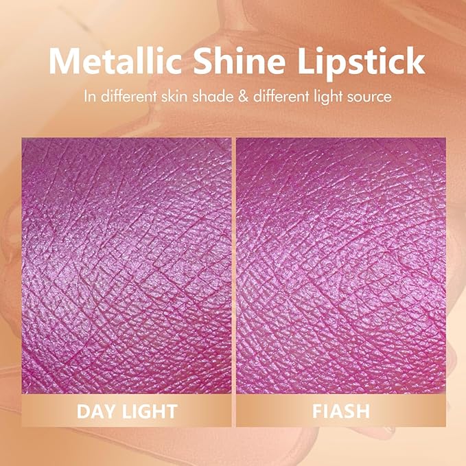 MAKI YIKA Purple Lipstick for Women Metallic Liquid Lipsticks Long Lasting