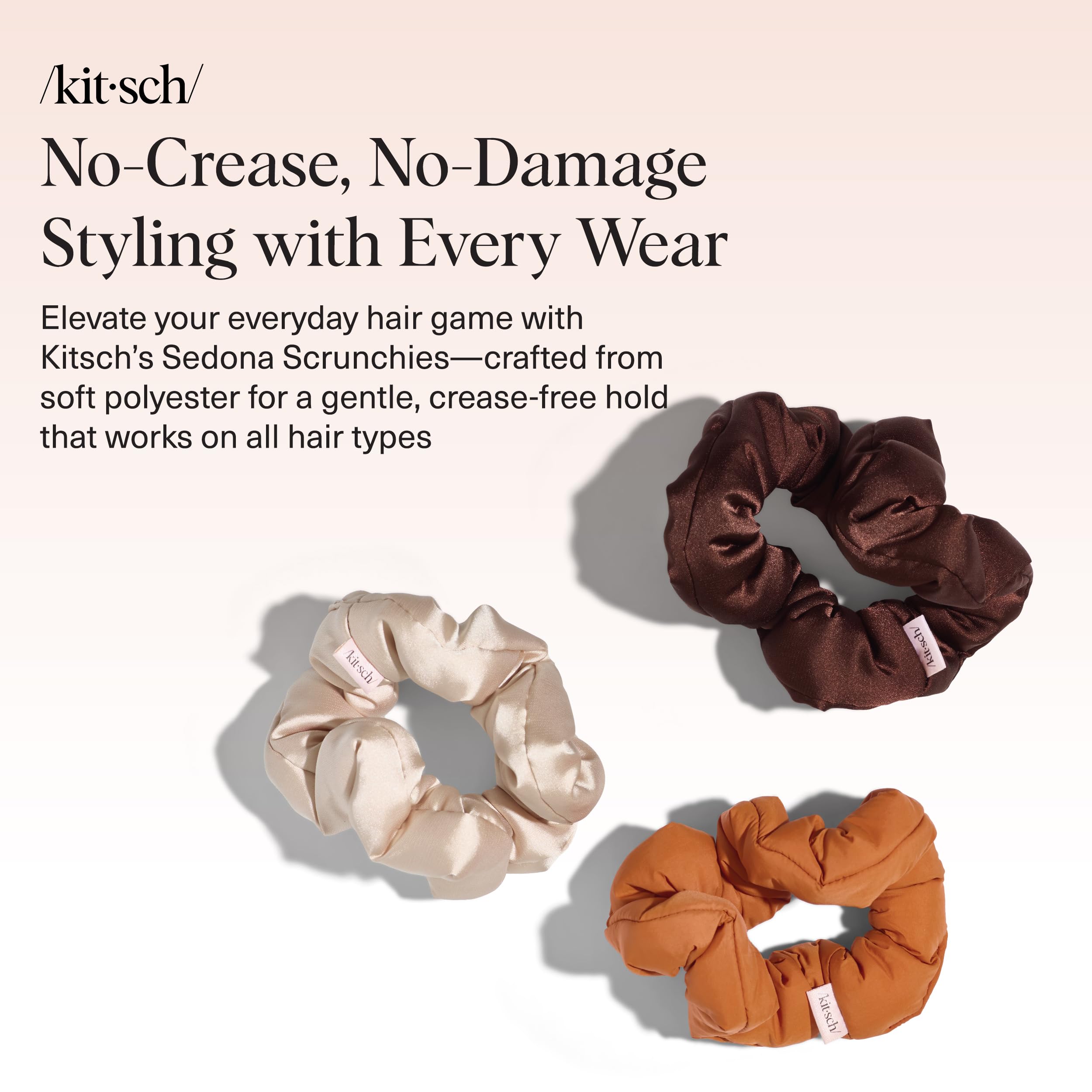 Kitsch Scrunchies for Women - Sedona, 3pcs