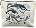 RYYCDOI Ocean Animals Shark whale Makeup Bag, Marine Life Animals Cosmetic Bags for Women,Shark Gifts for Women