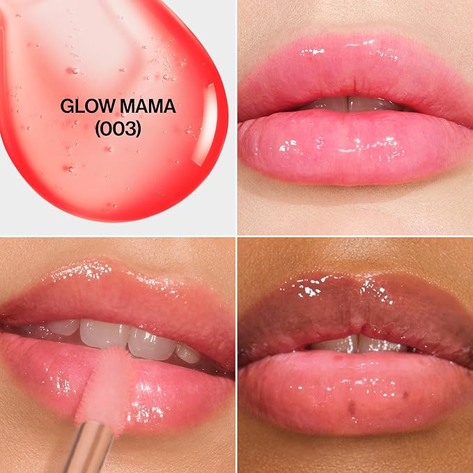REVLON Super Lustrous Glimmer Lip Oil, 003 Glow Mama, 0.13 fl oz