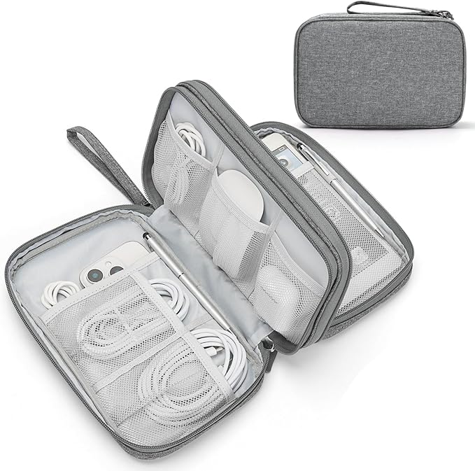 FYY Electronic Organizer, Travel Tech Pouch Bag, Large, Dark Grey