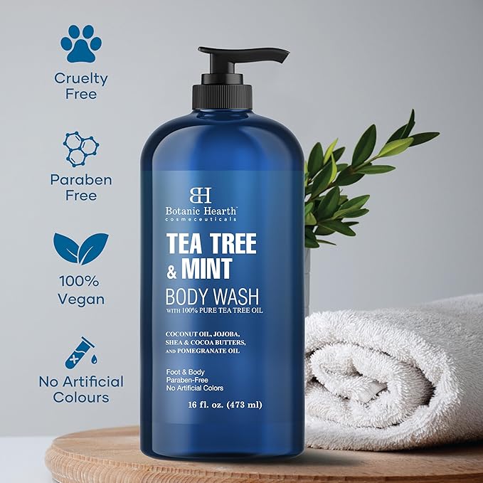 Botanic Hearth Tea Tree & Mint Body Wash With Fresh Scent- 16 fl oz