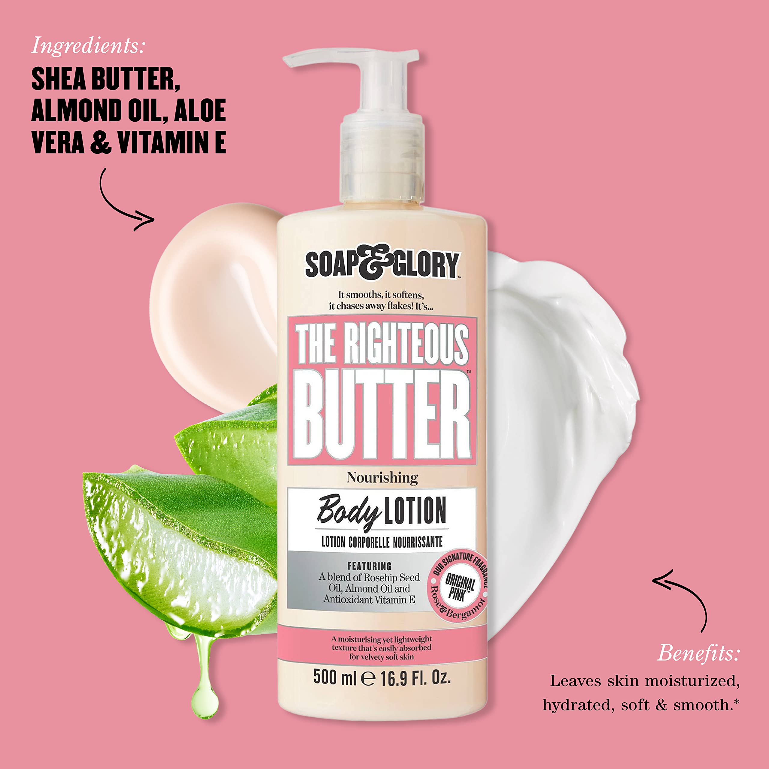 Soap & Glory Original Pink Moisturizing Body Lotion Pump, 16.9 oz
