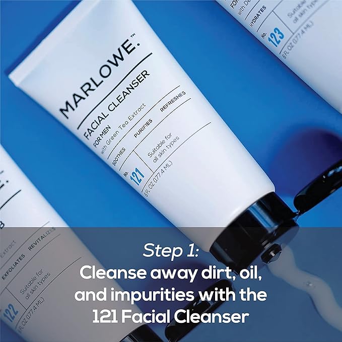 MARLOWE. Men's Skin Care Set, Best Sellers Kit, Soap, Cleanser, Moisturizer