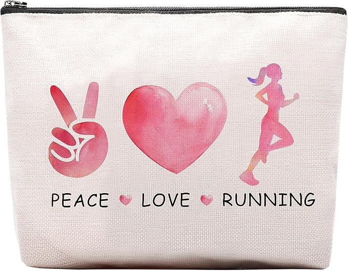 CEASQVAA Cosmetic Case for Women, Running Gifts, Travel Pouch, Waterproof, Christmas Birthday Gifts for Running Gym Sport Runner Marathon Lover