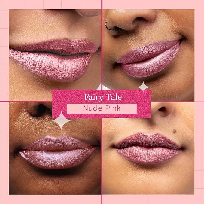 Aromi Dusty Pink Metallic Matte Liquid Lipstick (Fairy Tale)