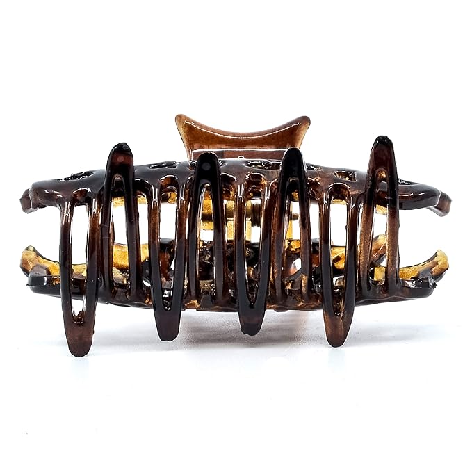 Camila Paris NV118/2 French Hair Clip for Women, Set of 2 Tortoise Shell Small Girls Hair Claw Clips Jaw Fashion Durable Styling Hair Accessories for Women, Strong Hold No Slip Grip, Made in France