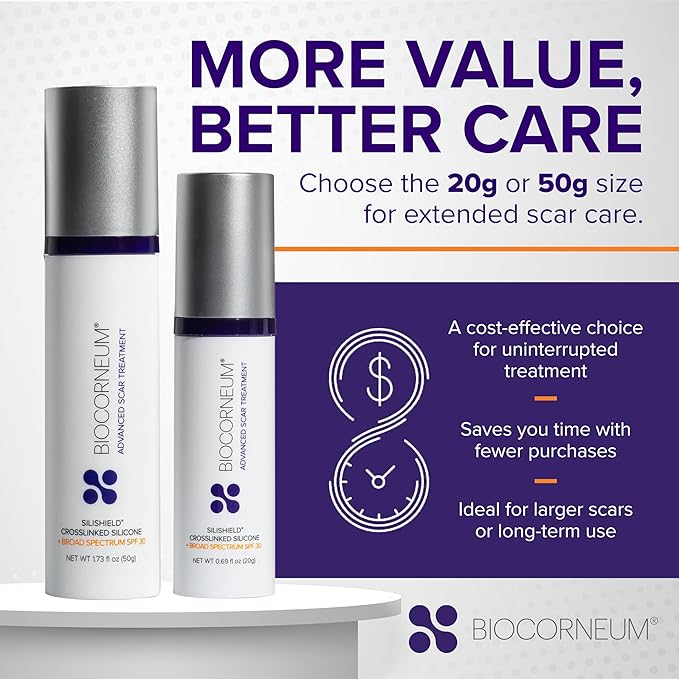 Biocorneum Silicone Scar Gel with Silishield®, SPF 30 Scar Cream, 20g