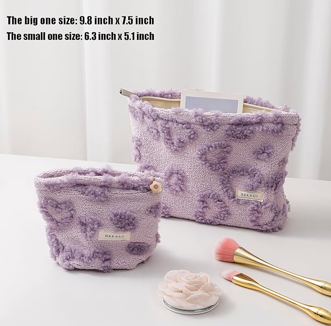 getgto 2 Pcs Makeup Bags, Large Cosmetic Bag Travel Toiletry Bag
