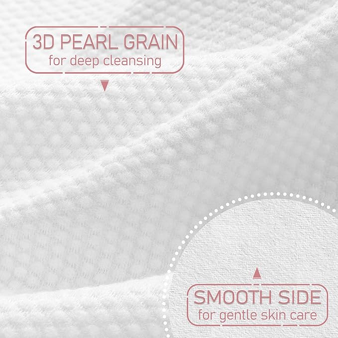 WOWOTEX 100% Cotton Disposable Face Towel 200 Count 10x12 Inch | Biodegradable Thick Soft One Time Use Dry Wipes for Sensitive Skin, Facial Cleaning, Makeup Removal