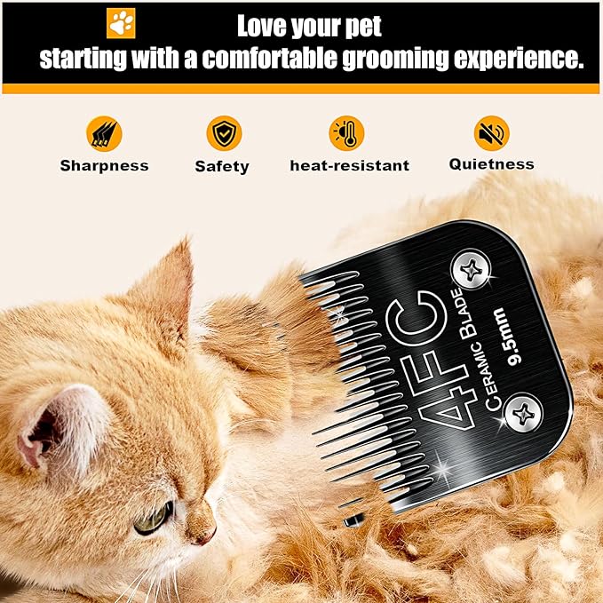 Dog Grooming Blades Compatible with Andis Clippers 4FC Blade (9.5mm)