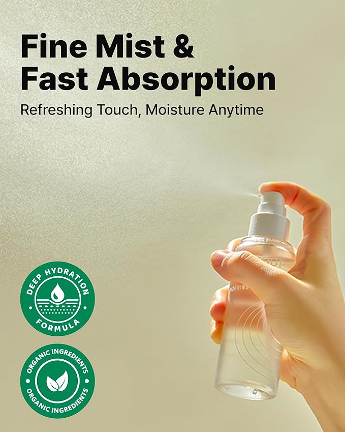 MAY COOP Raw Morning Dew Face Mist | Korean Hydrating Mist with Maple Water & Hyaluronic Acid, Lightweight Facial Spray for Refreshing Daily Care, Suitable for Sensitive Skin, 2.71 fl oz
