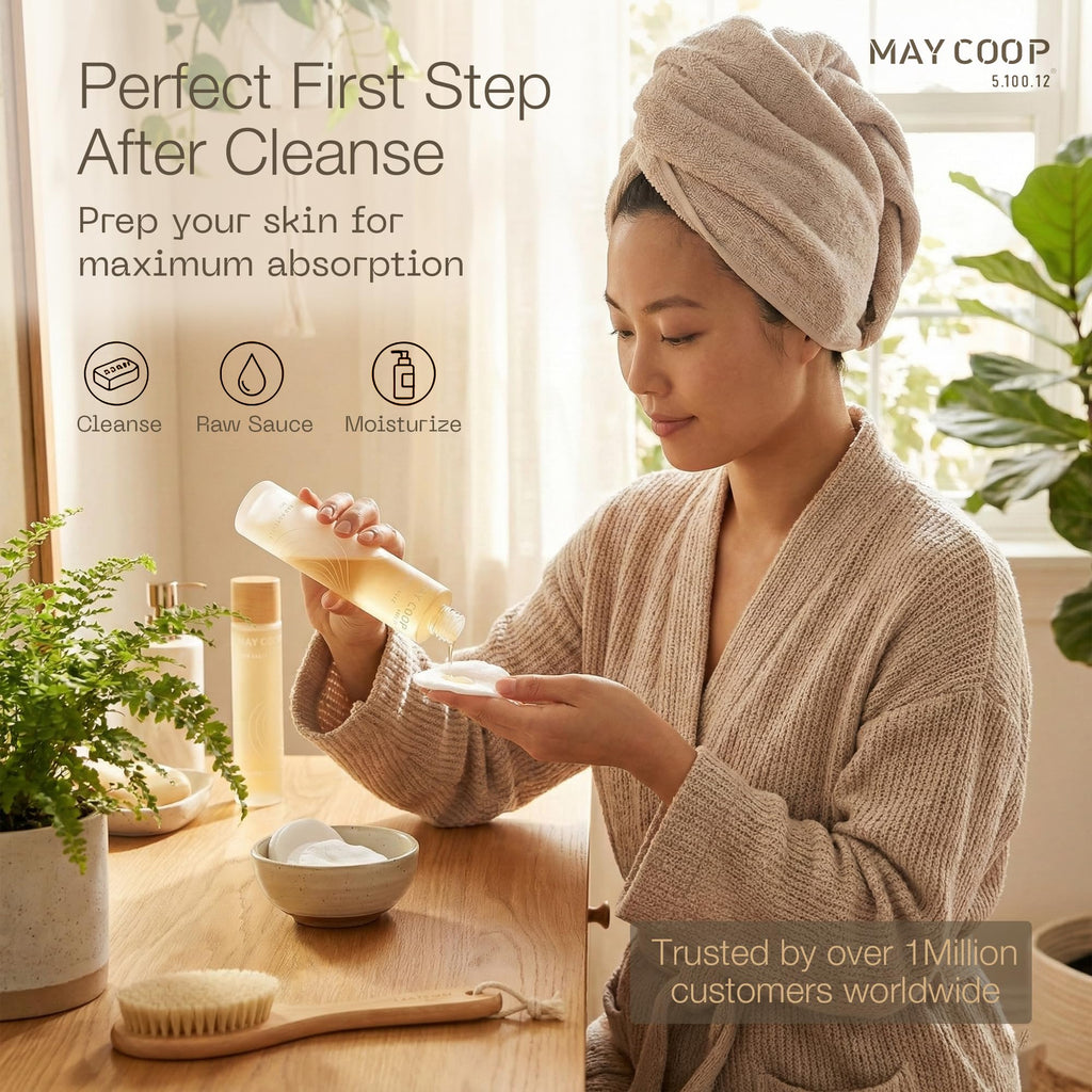 May Coop Raw Sauce Moisture Essence Toner | Hydrating Face Toner | Rice Toner for Dry, Sensitive & Acne-Prone Skin | Pore Refining Korean Skincare with Centella & Birch Sap 5.07 fl oz