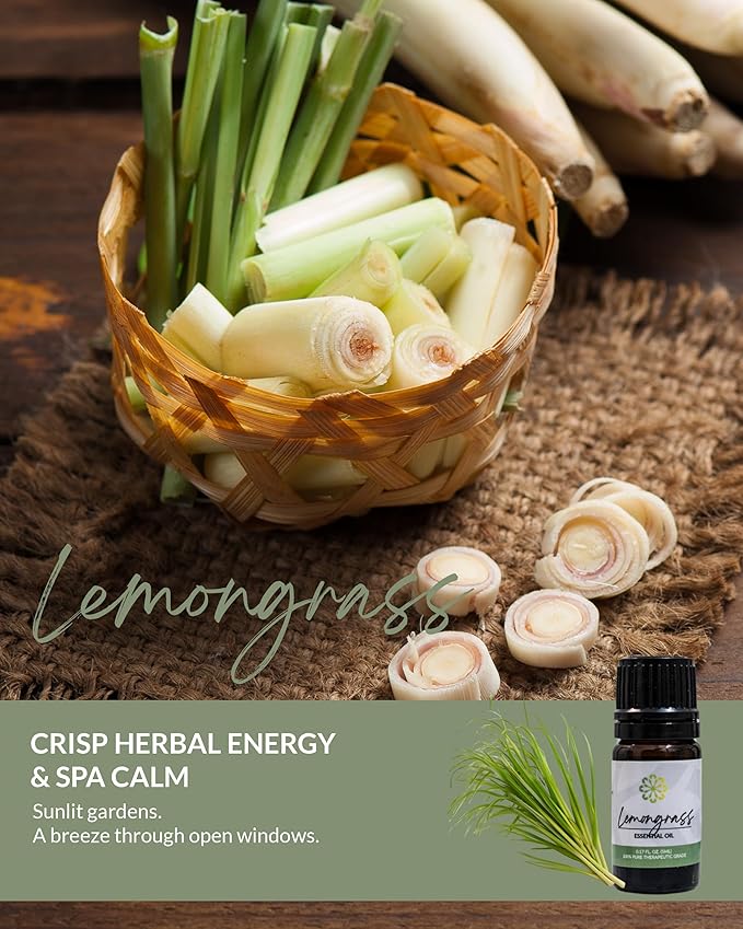 Essence Pearl Travel Case | Lemongrass Essential Oil | Aromatherapy Nasal Diffuser & Essential Oil Carrying Case | Refreshing Lemongrass Scent | Travel-Friendly Kit | White Pod
