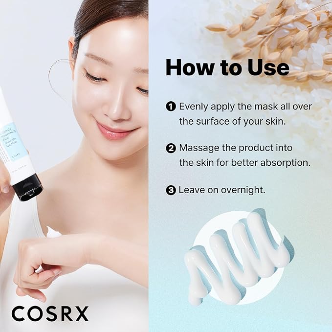 COSRX Ultimate Nourishing Rice Overnight Spa Mask, Niacinamide, 2.02fl.oz