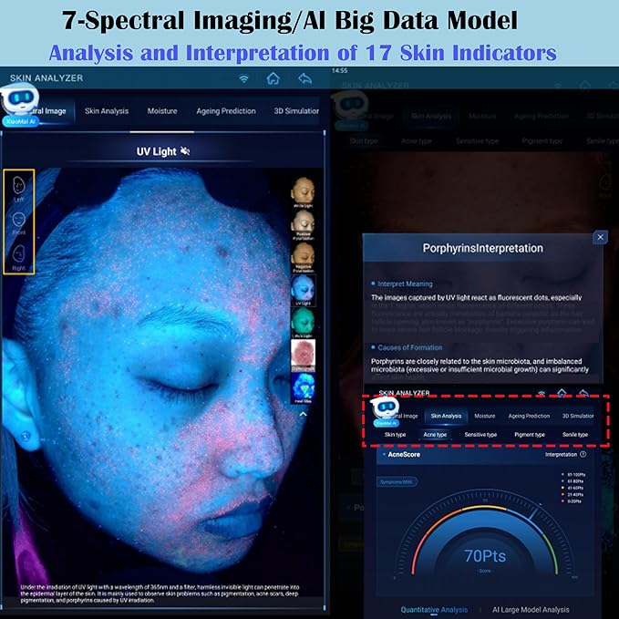 NETTITO 15.6" Professional Skin Analysis Device for Beauty Salons & Spas – AI-Powered 7-Spectral Imaging, 17 Skin Indicators, Multi-Language & Cloud Report Storage