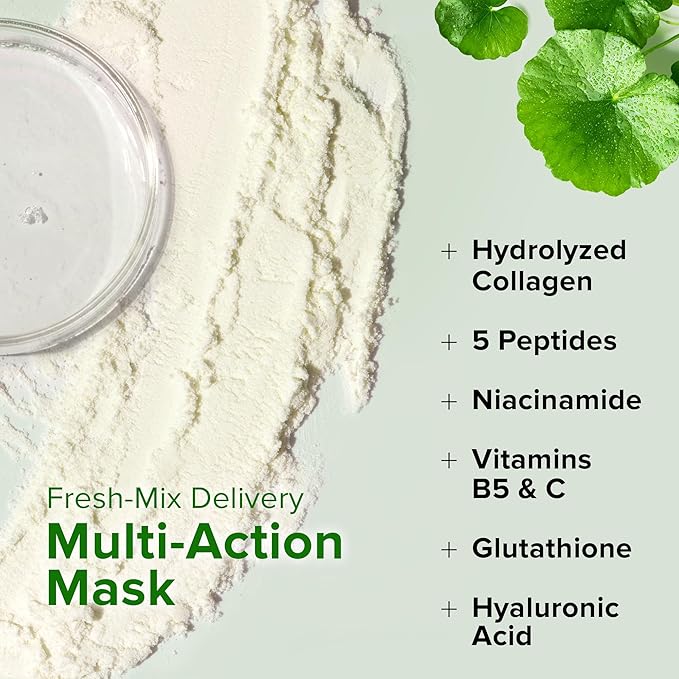 Ebanel Collagen Peptides Wash-Off Face Mask Set, 8-Pack with Brush, Spatula
