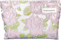STARDW Aesthetic Floral Makeup Bag Cute Small Cosmetic Bags for Women Girls, Travel Toiletry Bag Large Capacity Zipper Makeup Pouch, Purse Organizer Pouches (Embossed Rose)