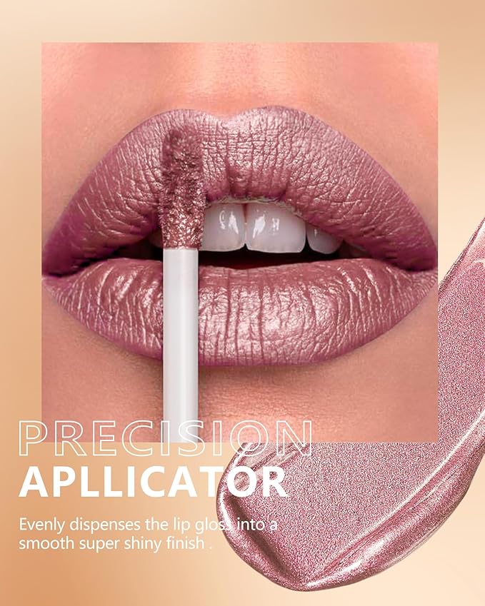 MAKI YIKA Metallic Pink Lipstick for Women Nude Lipsticks Long Lasting