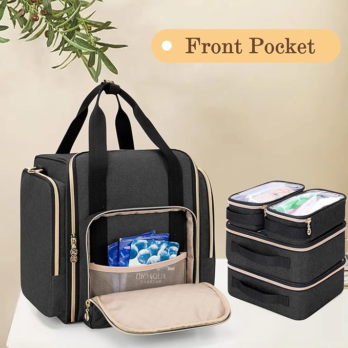 LUXJA Travel Makeup Bag with 4 Inner Removable Makeup Cases, Black