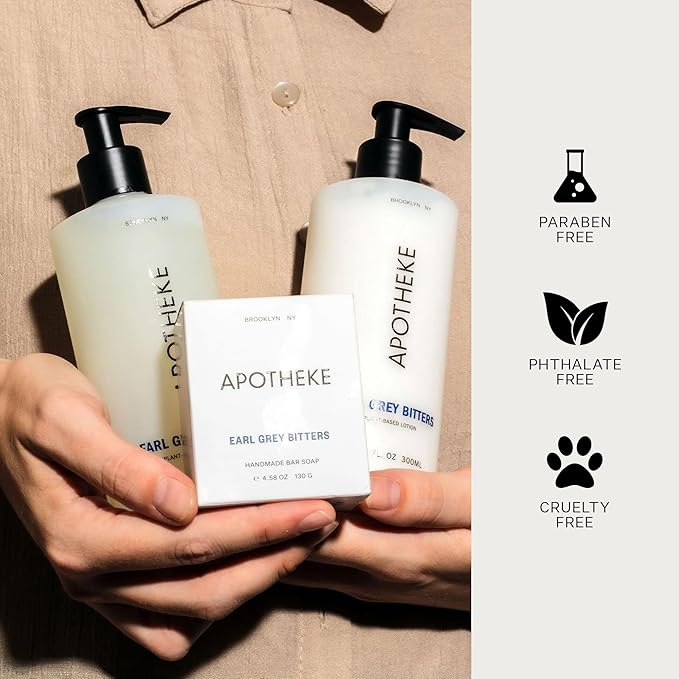 APOTHEKE Hand & Body Lotion & Moisturizer - Earl Grey Bitters, 10 Fl Oz