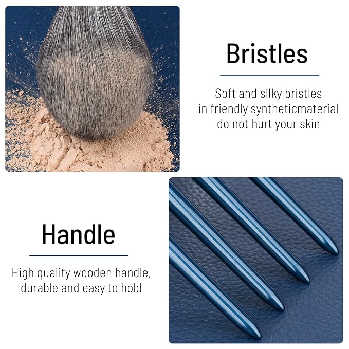 SHELWIN Professional Makeup Brush Set 14Pcs Makeup Brushes Kit Foundation Eyeshadow Powder Blending Eyebrow Eyelash Kabuki Brushes Cosmetic Brushes Travel Kits With Leather Bag Gift