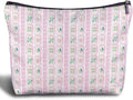 Zomhix Pink Chinoiserie Mahjong Makeup Bag, Mahjong Gifts for Women Cosmetic Bags, Gifts for Mah Jong Players Lovers Makeup Zipper Pouch