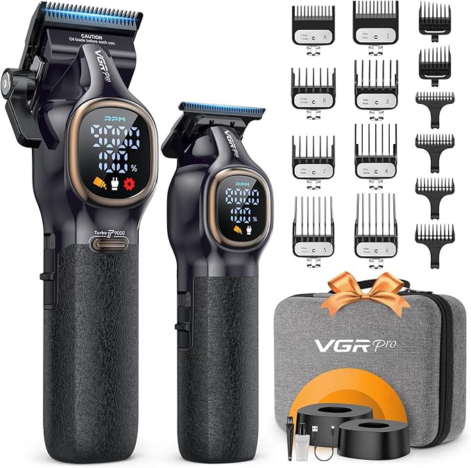VGRPRO Professional Hair Clippers for Men, Cordless Clipper and Trimmer Set