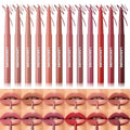 12Pcs Matte Retractable Lip Liner Set, Assorted Nude Shades Makeup Kit