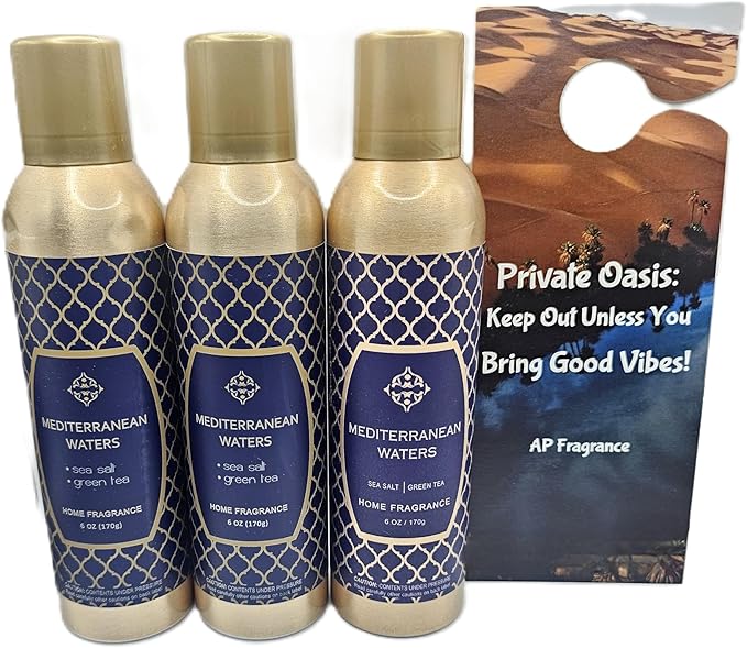 AP Fragrance Belfair Oaks Room Fragrance Air Freshener Spray - Concentrated Deodorizer, Mediterranean Waters - 2 Pack