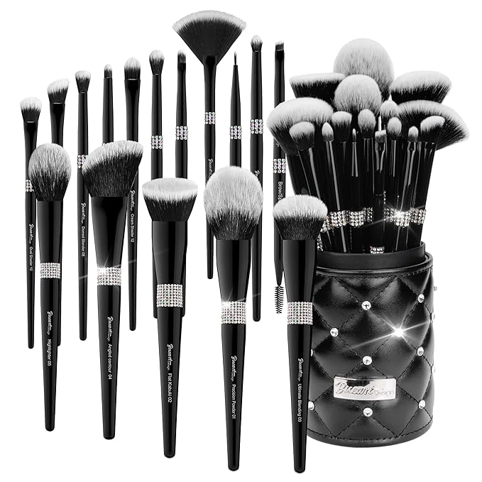 Bueart Design 16Pcs Professional Makeup Brushes Set with Classic Holder