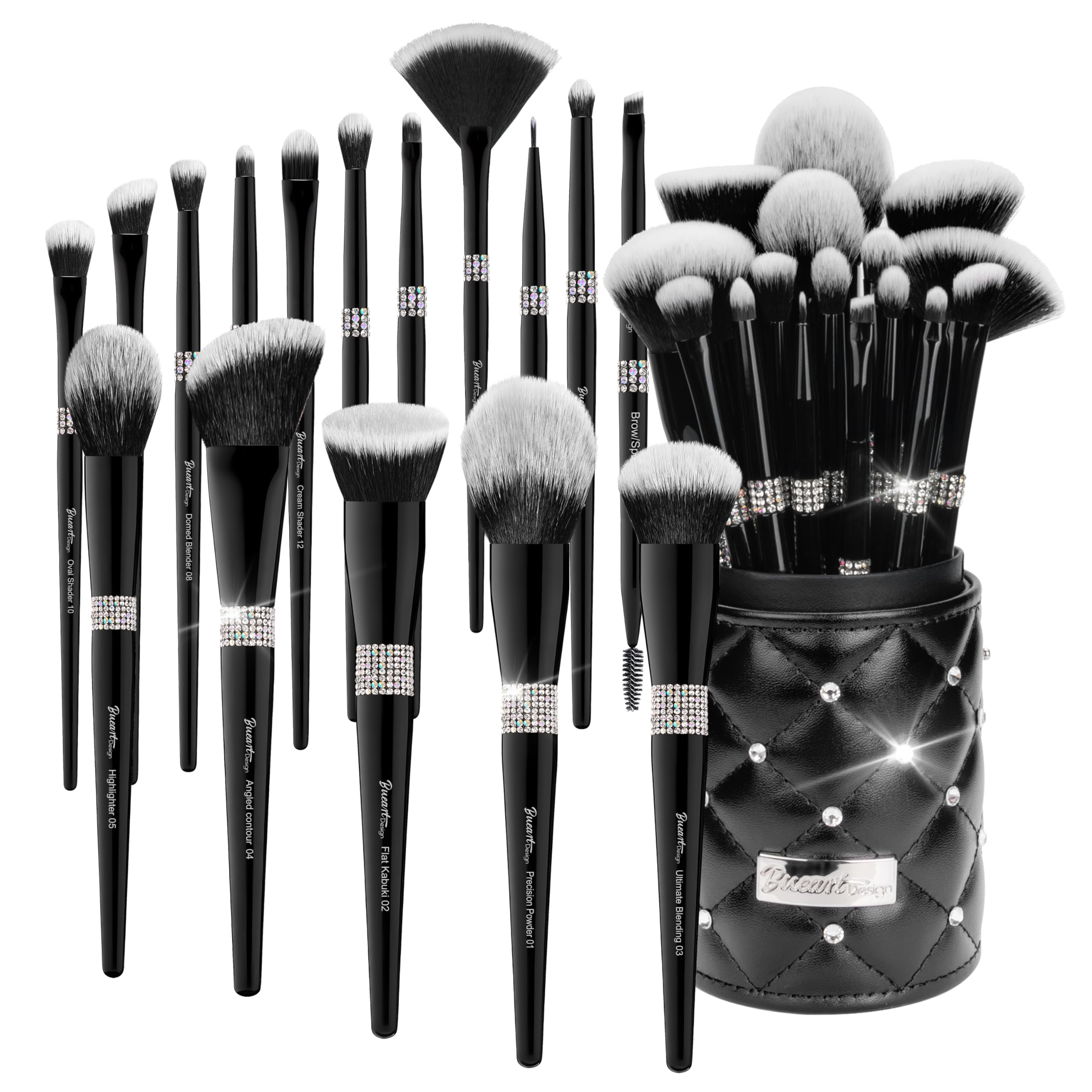 Bueart Design 16Pcs Professional Makeup Brushes Set with Classic Holder