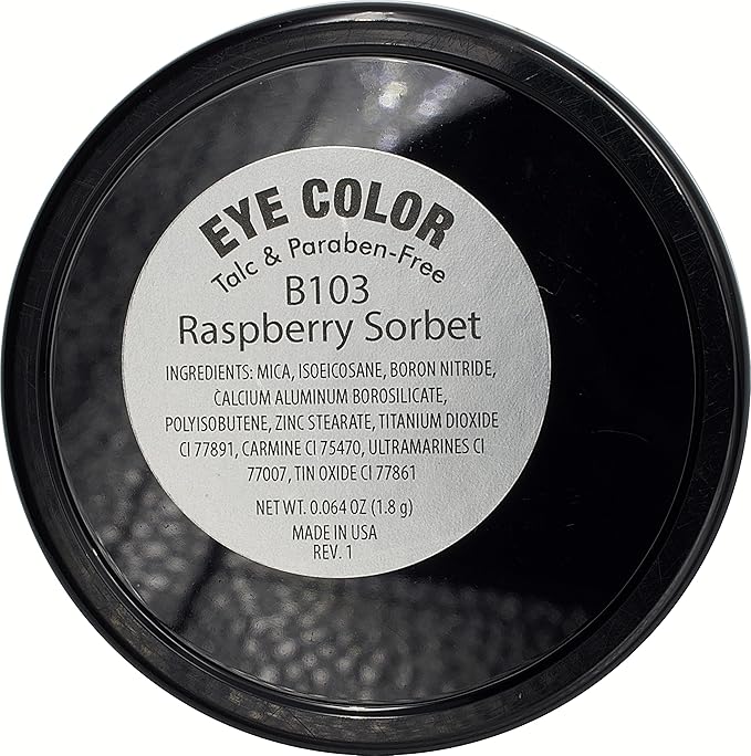 Pure Ziva Raspberry Sorbet Fuchsia Pink Red Shimmering Opaque Pressed Powder Single Vegan Eyeshadow; Talc, Paraben & Cruelty Free