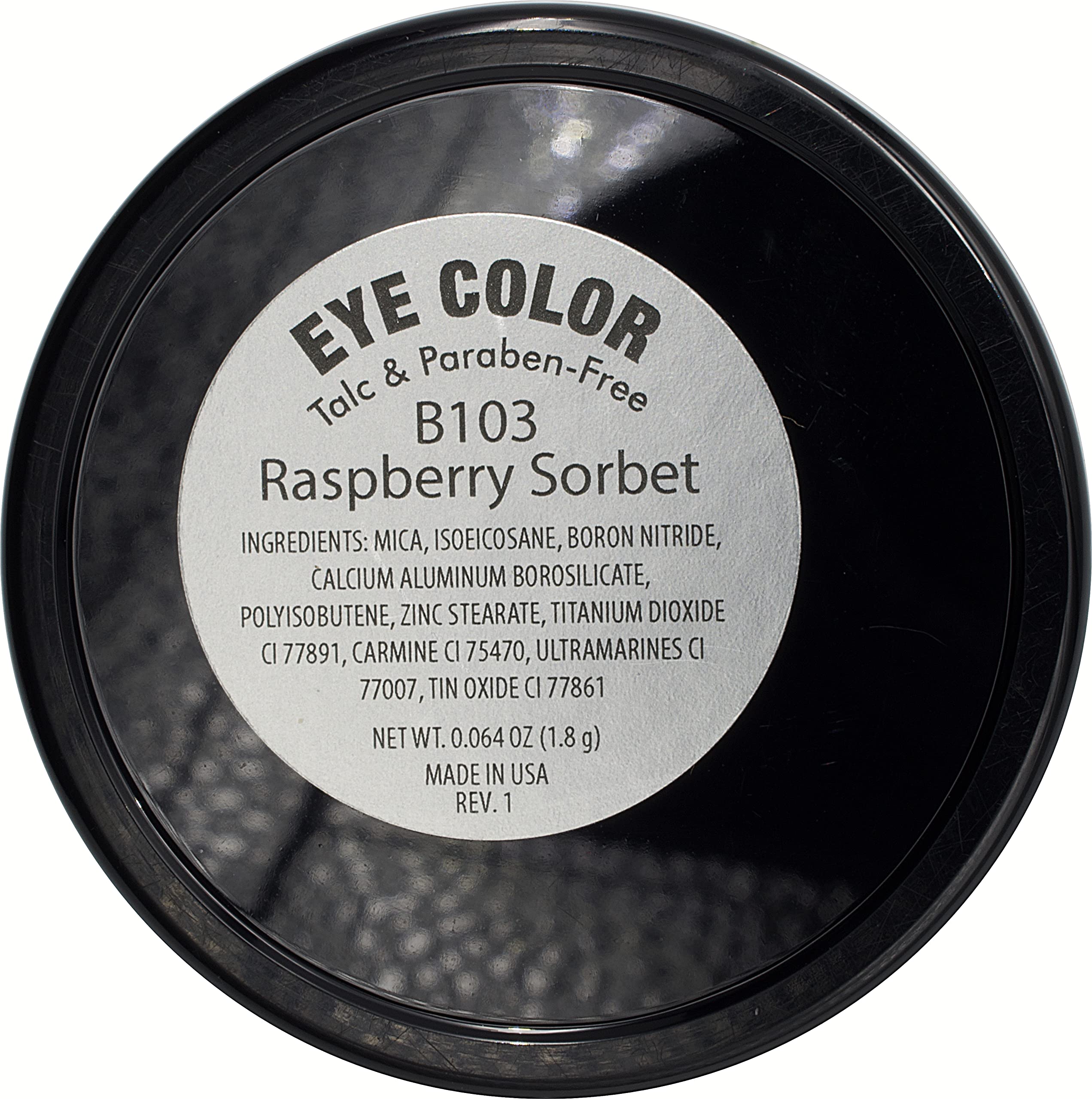 Pure Ziva Raspberry Sorbet Fuchsia Pink Red Shimmering Opaque Pressed Powder Single Vegan Eyeshadow; Talc, Paraben & Cruelty Free